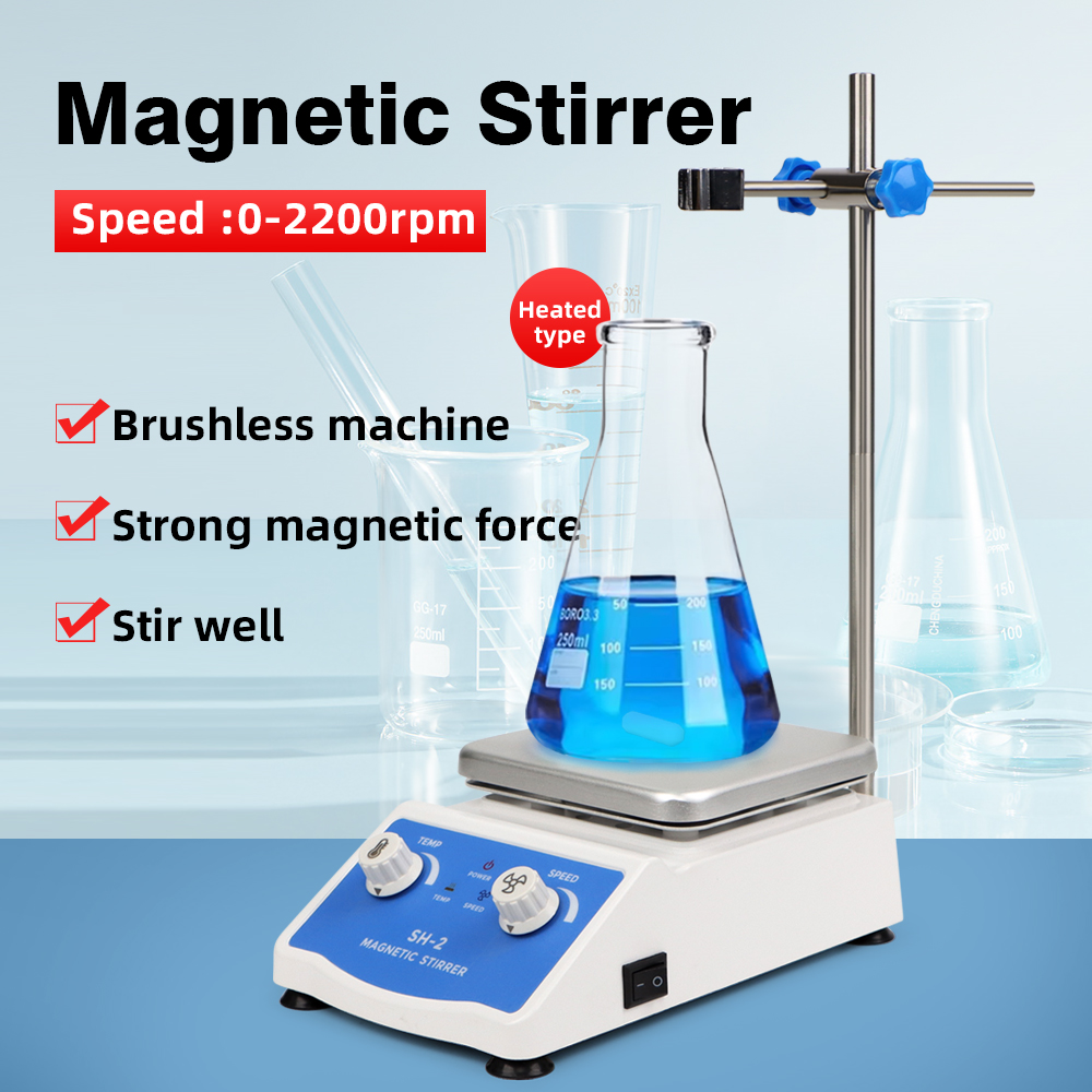 Magnetic Stirrer Hotplate - Sh-2加熱マグネチックスターラー、混合機、調整可能、実験室ホットプレート、液体ミキサー、2000ml