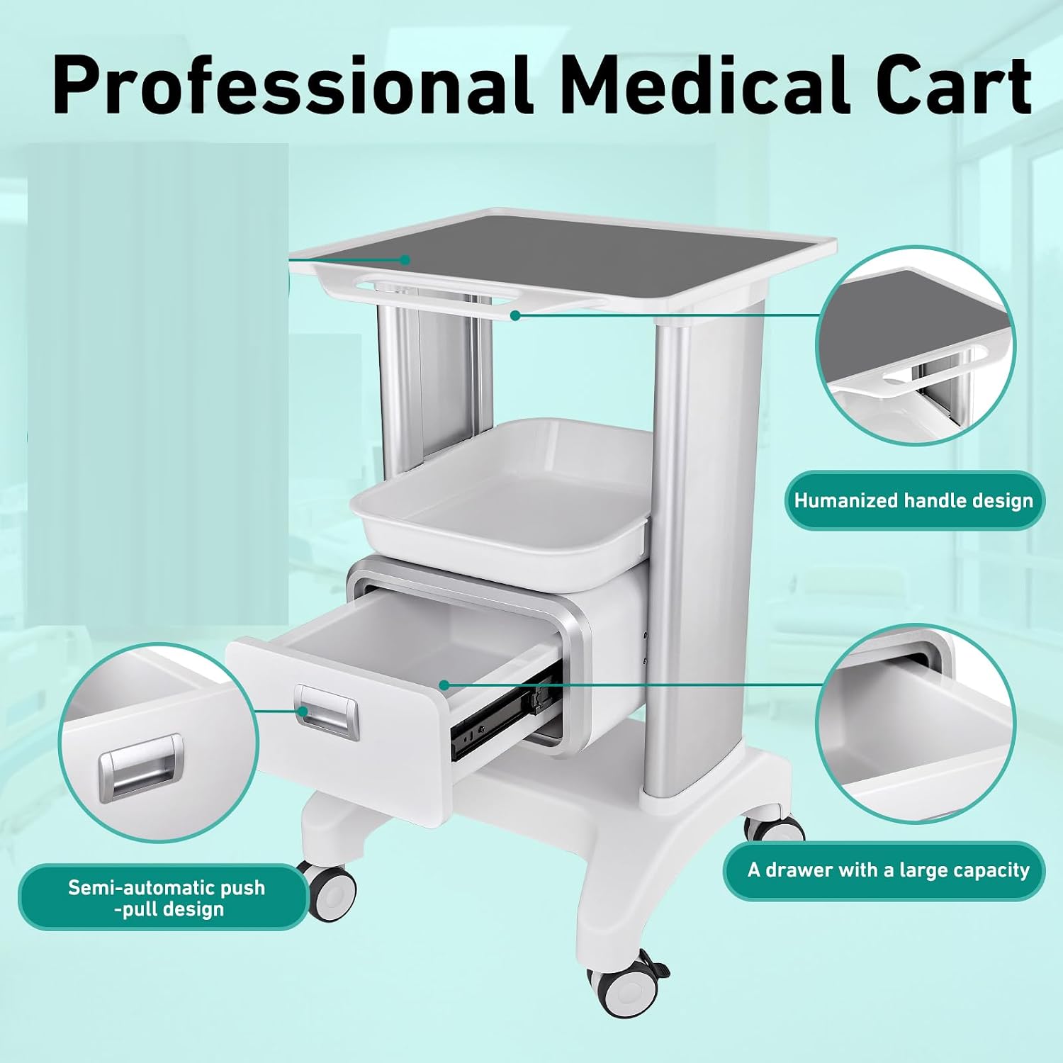 プロフェッショナルな移動式医療用トロリー（車輪と引き出し付き - Medical Lab Officer のレビューと価格